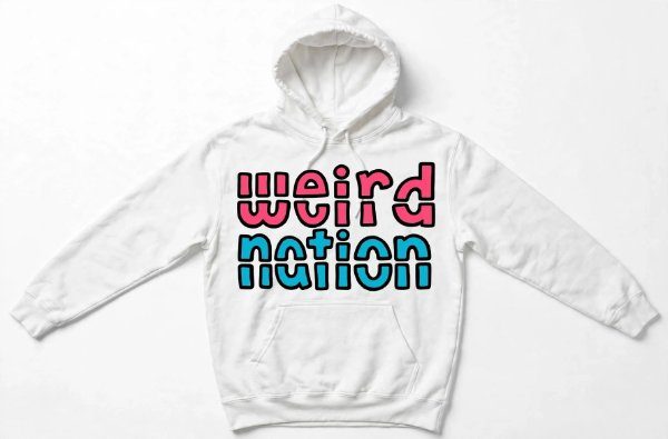 Weird Nation white hoodie