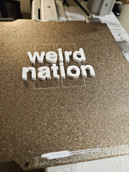 Weird Nation 3d Printed Logo